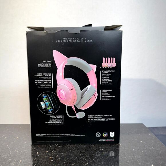 Razer Kraken‎ Kitty V2 Quartz Edition Wired Gaming Headset New - Picture 6 of 7